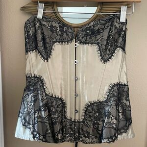 Adore Me Champagne and Black Sexy Corset XL